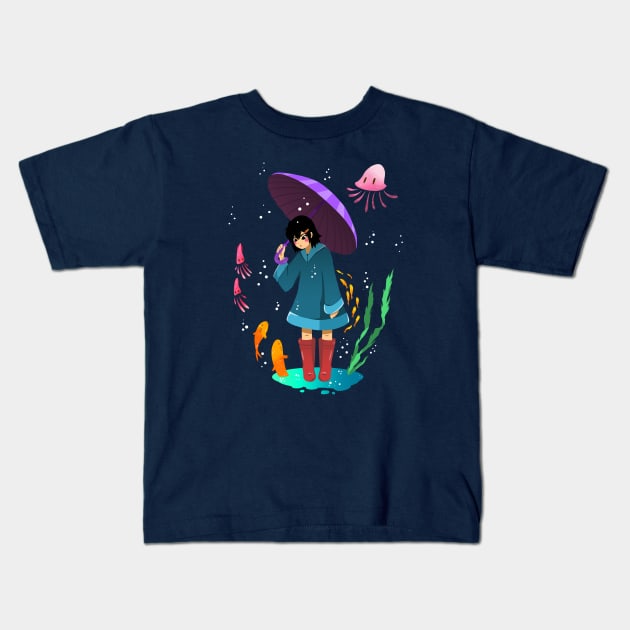 Rainy Day Kids T-Shirt by Chofy87